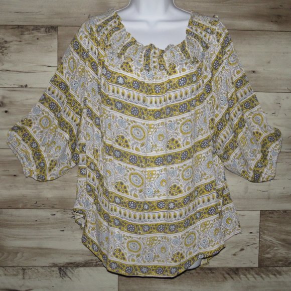 Lane Bryant Tops - Lane Bryant* Women's Half Sleeve Boat Neck Smock Curved Hem BOHO Blouse~ 22/24